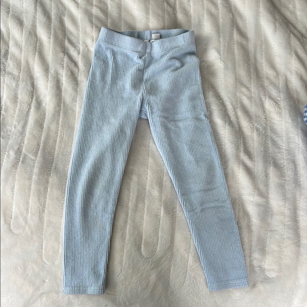 Janie & Jack Light Blue Corduroy Leggings Size 4